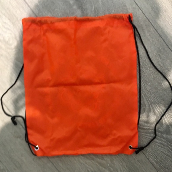 NWOT Neon Orange with White Lettering Water Lantern Festival Drawstring Backpack - Picture 3 of 4